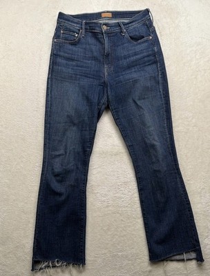 MOTHER The Insider Crop Step Fray Jeans Womens 29 Bootcut Crushing It