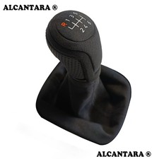 FÜR VW POLO 9N SCHALTSACK SCHALTKNAUF ALCANTARA© 6G NAHT SCHWARZ DP4