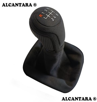 FÜR VW GOLF 7 & 8  SCHALTSACK SCHALTKNAUF ALCANTARA  6G NAHT SCHWARZ DP4