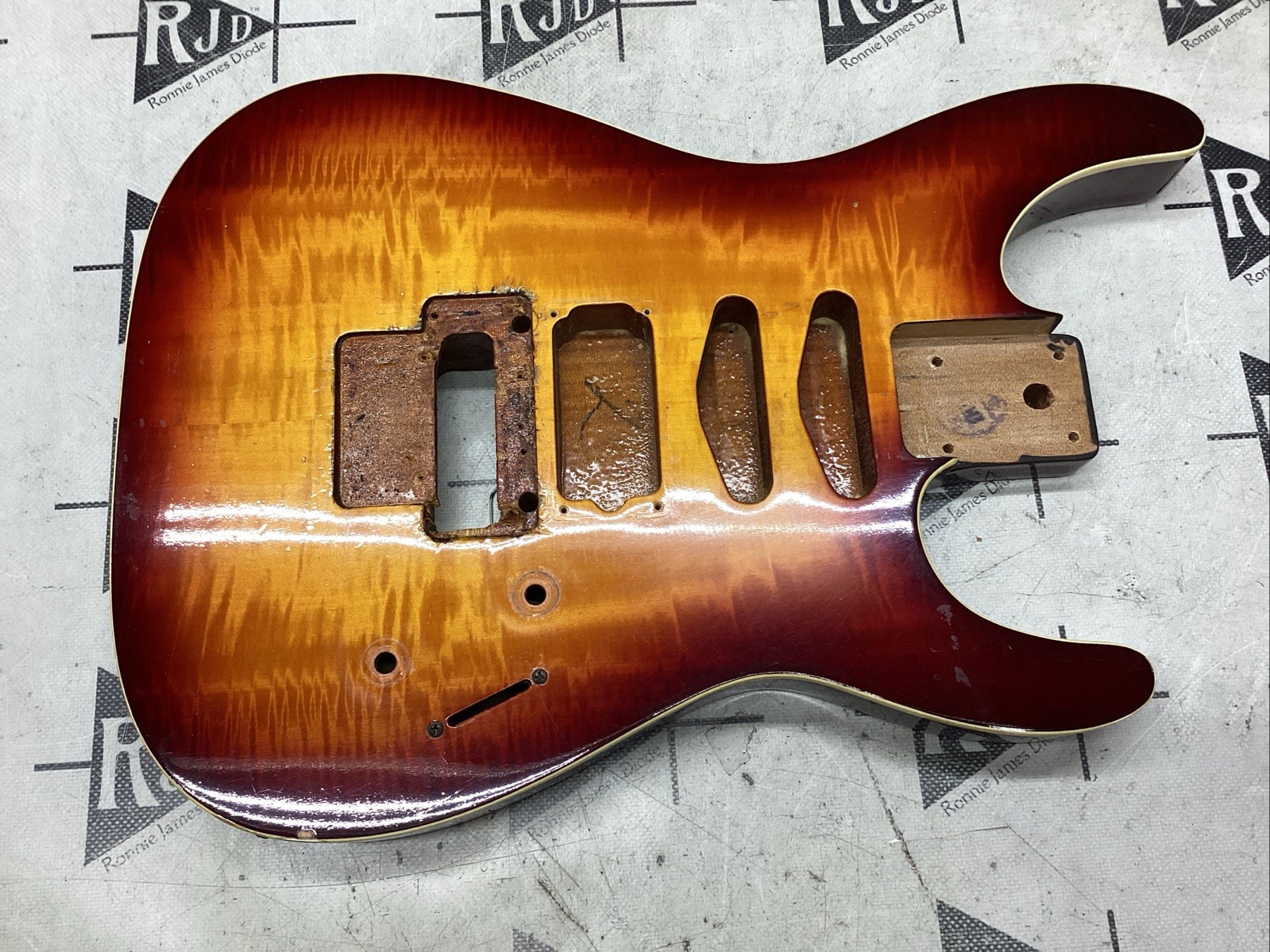 80's Vester II Concert Series Electric Guitar Body Bound Flame