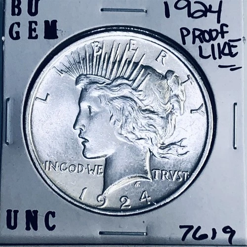 1924 P BU GEM PEACE SILVER DOLLAR UNC MS+++ U.S. MINT RARE COIN 7619