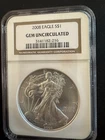 U.S. Mint 2008 American Silver Eagle $1 NGC Gem Unc 1 oz .999 Cert 3141182-216