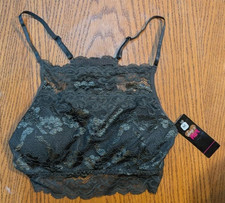 Black Lace Garter Belt Bustier Corset Top Sheer Mesh Lingerie Size M NWT