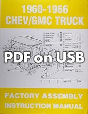 Chevy Truck GMC Assembly Manual USB 1961 1962 1963 1964 1965 1966 Pickp Suburban