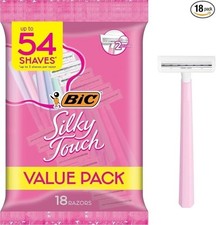 BIC Silky Touch Women's Disposable Razors with 2 Blades, 18-Pack