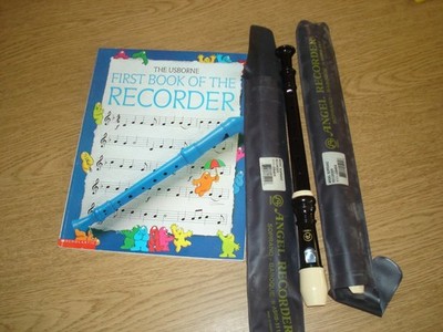 Angel Recorder lot of 2 ASRB-111 Soprano-Baroque + First Book of the Recorder