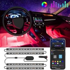 Car LED Lights, Smart Car Interior Lights with App Control, RGB Lights with