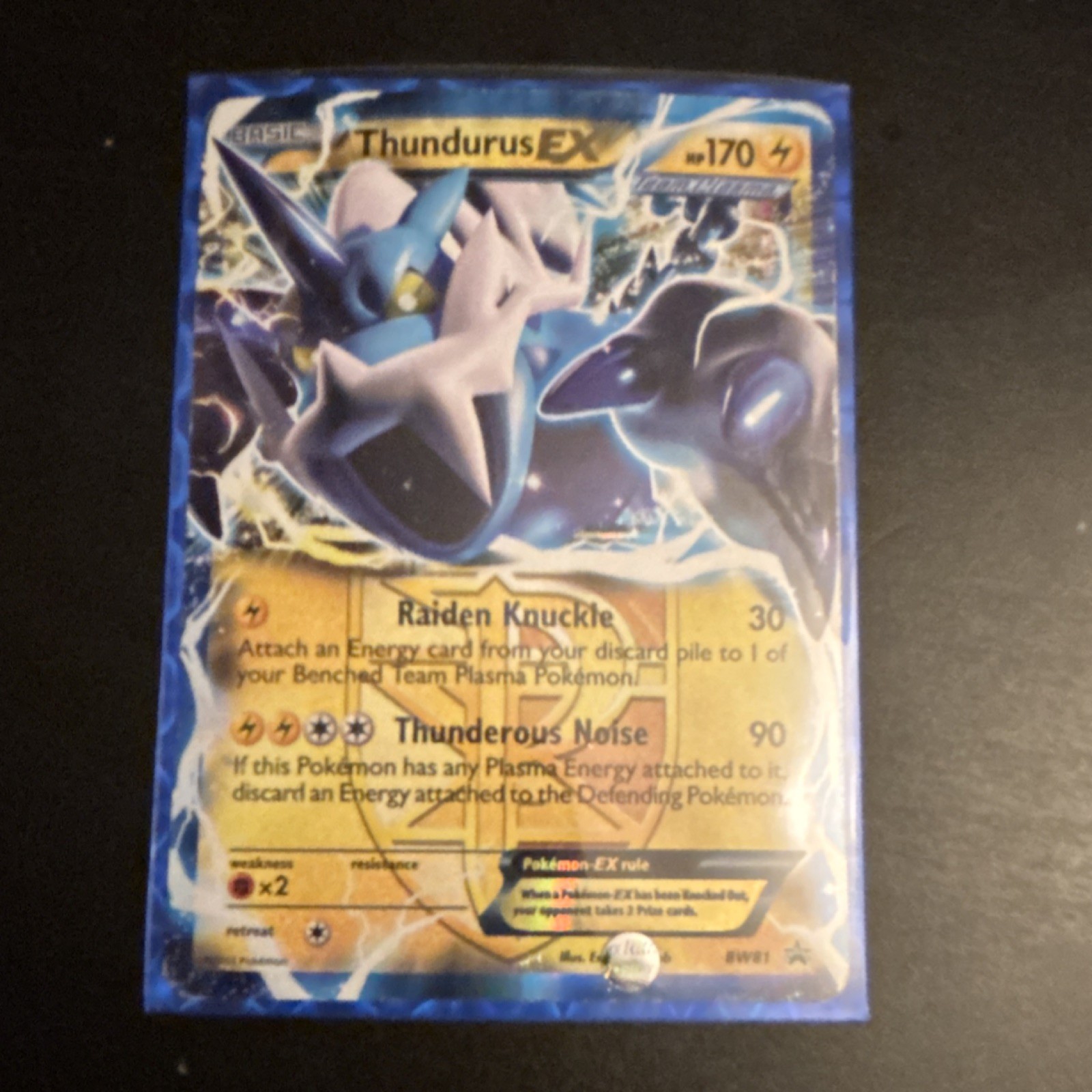 Pokémon Thundurus EX 26/108 Roaring Skies Ultra Rare Holo 170HP Voltage Rush