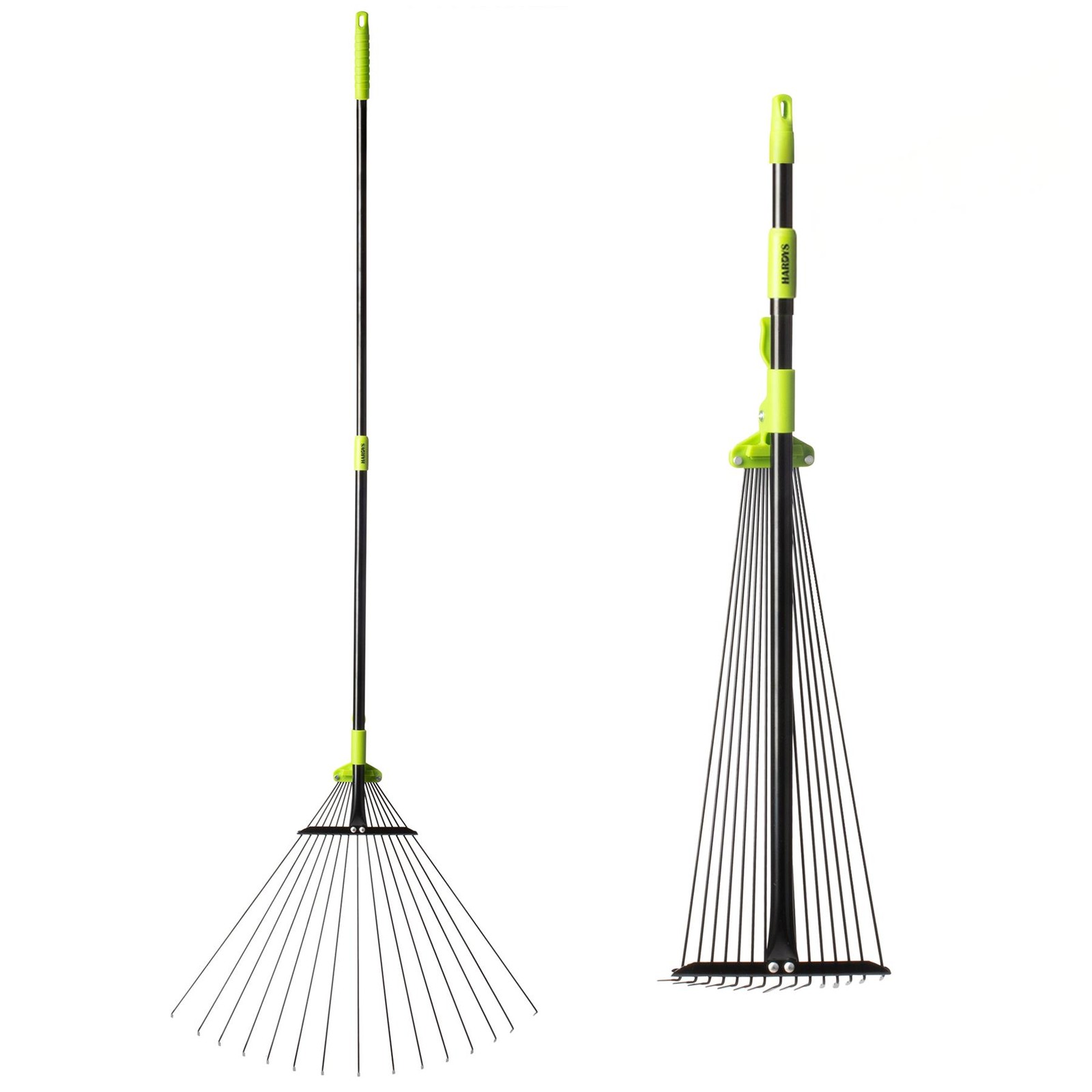 Adjustable Telescopic Metal Garden Rake Long Handle Lawn Garden Leaf Rake