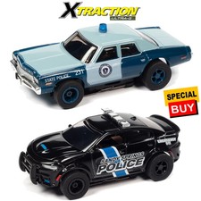Auto World Xtraction 1974 Dodge Monaco 2021 Dodge Charger Combo HO Slot Car
