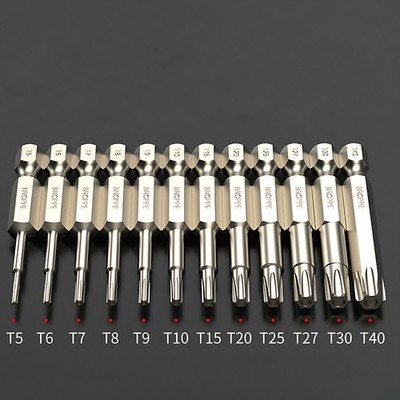 Magnetisch Torx Bit Set T5-T40 50-150mm Lang mit Stirnloch Schraubendreher Satz