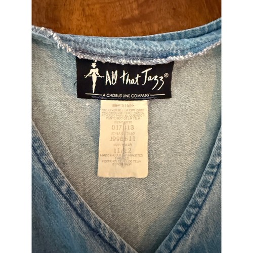 Abito vintage anni 90 cottage core denim gilet floreale prateria scuola insegnante Phoebe - Foto 6 di 11