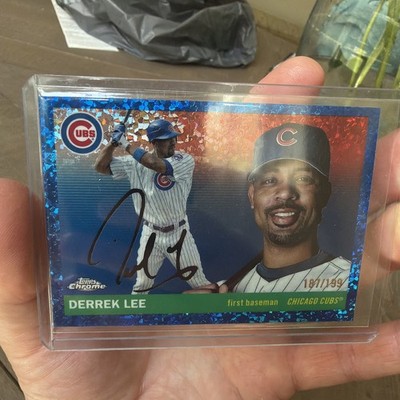 2025 Topps Chrome Platinum Derrek Lee Blue Refractor /199-cubs