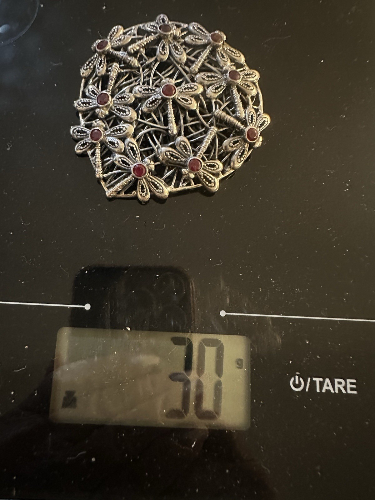 925 STEERLING 30 GR SILVER DRAGONFLY RUBY MARCASI… - image 10