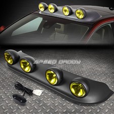 Universal 4x4 Black Frame Yellow Tint Lens Off-road Roof Mounted Rally Fog Light