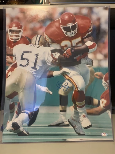 Signed Kansas City Chiefs Christian Okoye 16x20 Photo PSA COA