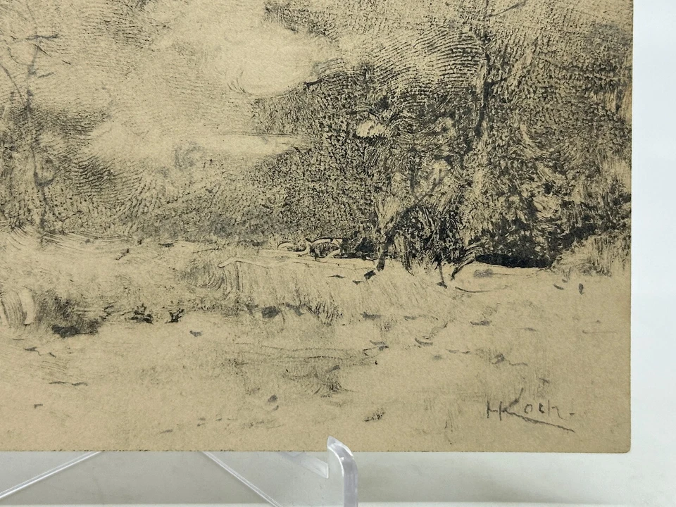 Lápiz Original HENRY KOCH Grafito Dibujo CORCHO ¿Irlanda? SGV CA Artista Raro Foto 2 de 4