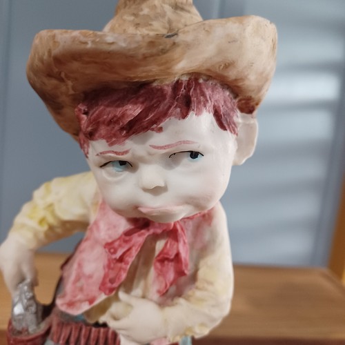 Vtg Young Cowboy Gunslinger Figurine 8" Red Hair Western - Giuseppe Armani Repro - Picture 5 of 18