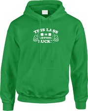 This Lass Is Getting Lucky St Patricks Day Pun Funny Saying Joke Mens Hoodie