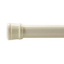 Shower Curtain Rod Tension Adjustable 42 to 72 Inch Beige Rust Resistant Steel