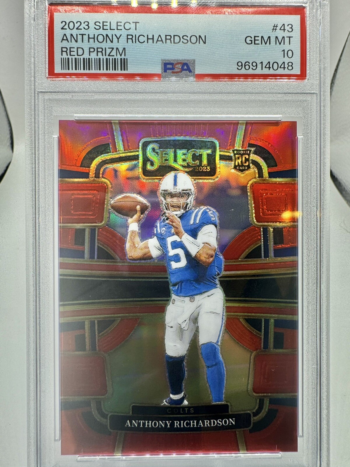 2023 Select Anthony Richardson Concourse Red Prizm /99 #43 PSA 10 GEM MINT POP 3