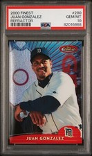 2000 TOPPS FINEST REFRACTOR #280 JUAN GONZALEZ PSA 10