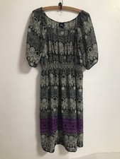 Mossimo Women's Dress Tunic Sheer Elastic Waist Multicolor Size Large
