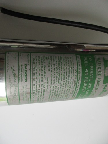 Vintage 1969 Badger Stainless Steel Water Fire Extinguisher WP-41 "CI" 2-A - Picture 24 of 24