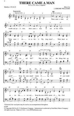 H.T. Fitzsimons Company There Came A Man Satb Acappel