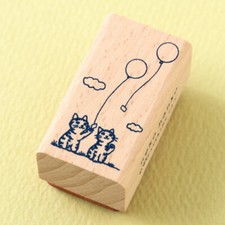 Pottering Cat wooden rubber stamp DIY scrapbooking journal disign craft