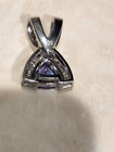 Nice X Design Trillion Shape Tanzanite Pendant Sterling Silver — photo 3