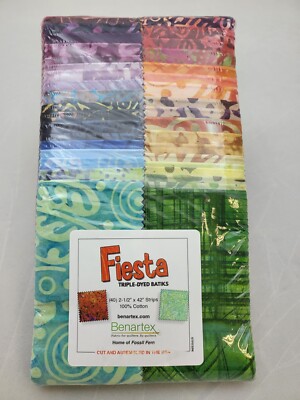 BENARTEX FIESTA BALI BATIK STREIFEN PIE (GELEE ROLLE) 40 STREIFEN 2,5'' 100 % BAUMWOLLE