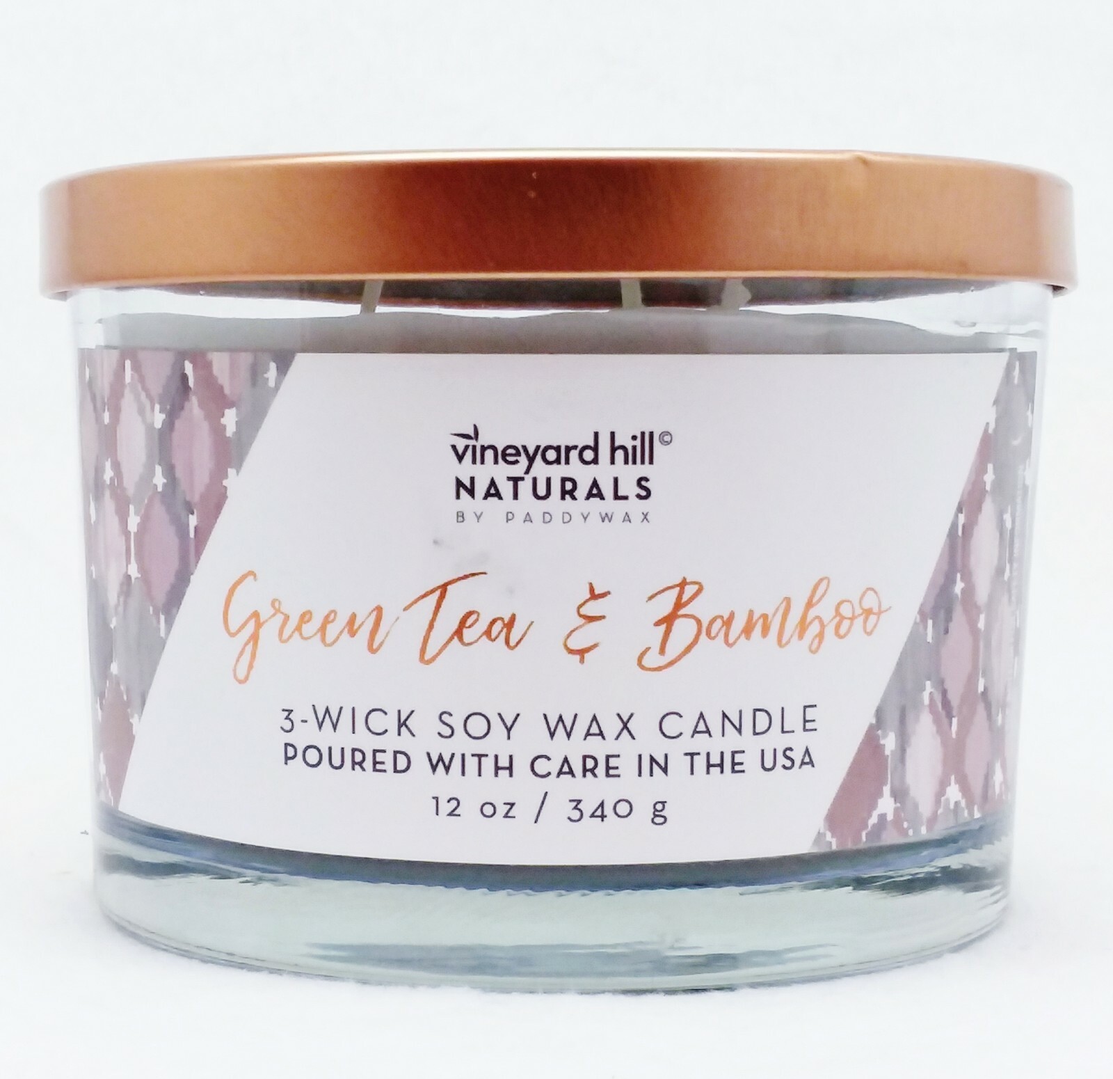 & Bamboo Soy Wax 3-wick Candle 12 Oz