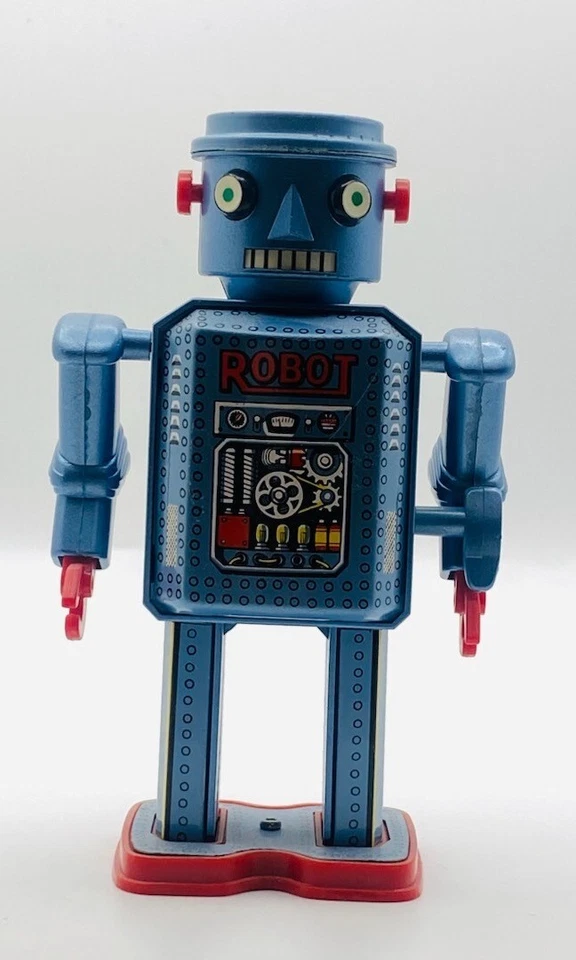 Vintage Tin Toy 6" Non Stop Wind Up Robot Japan, Masudaya Corp '97 COA, ALL Mint - Image 3 of 4