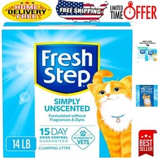 16-Day Odor Control Unscented Cat Litter - Clumping Formula with Charcoal, 14 lb