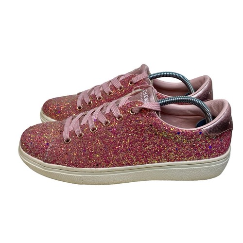Skechers Womens 8 Goldie Diamond Mist Sneakers Pink Casual Wedding Dance Party - Picture 4 of 12