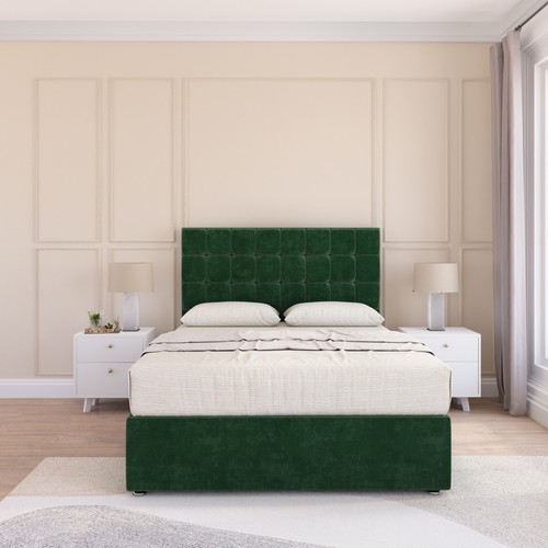 Luxury Divan Bed Base with 26'' Headboard | Storage Bed | Plush Fabric Alabama - Picture 8 of 22