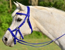 PONY SIZE Any Color SIDEPULL Bitless BRIDLE  REINS made w Beta Biothane