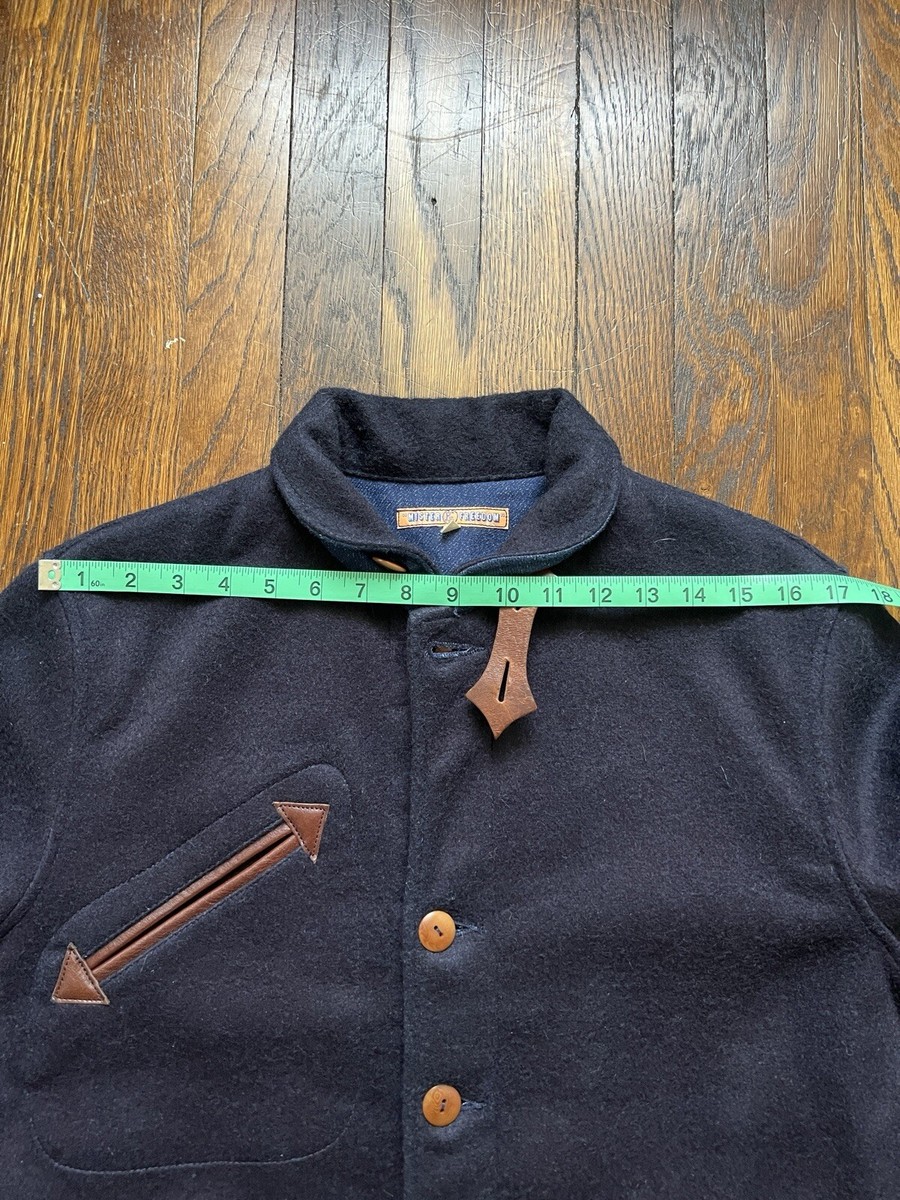 ジャケット・アウター MISTER FREEDOM melton drover blouse Ultra Rare MISTER FREEDOM Indigo Melton Wool DROVER BLOUSE Jacket
