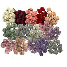 1/4" or 1cm MINI Open Rose Paper Flower Crafts Wedding Scrapbook Card - making