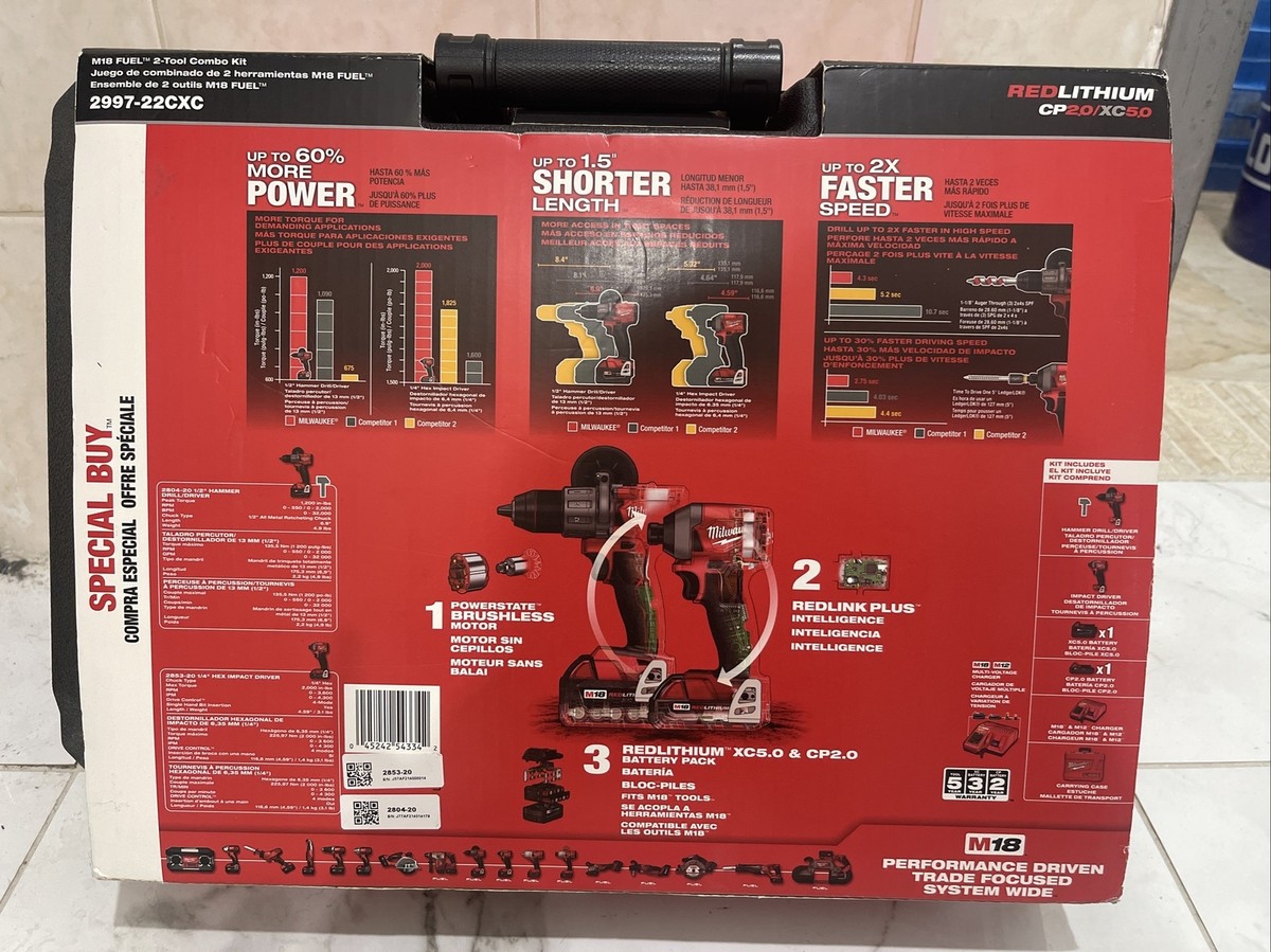 Milwaukee 2997-22 CXC M18 FUEL 2-Tool Hammer Drill & Impact Driver