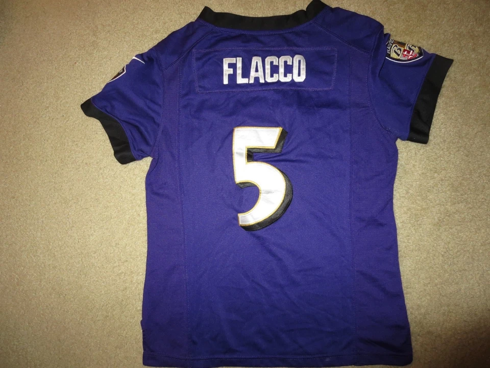 Camiseta Joe Flacco #5 Baltimore Ravens Reebok NFL Juvenil M 10-12 niño Foto 3 de 3