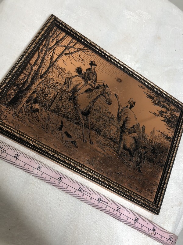 Vintage Copper Etchmaster Etching “The Fall” Made in Guernsey