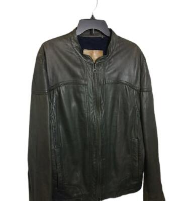 $545 Hugo Boss Orange Jemini2 Men's Cafe Lamb Leather Full Zip