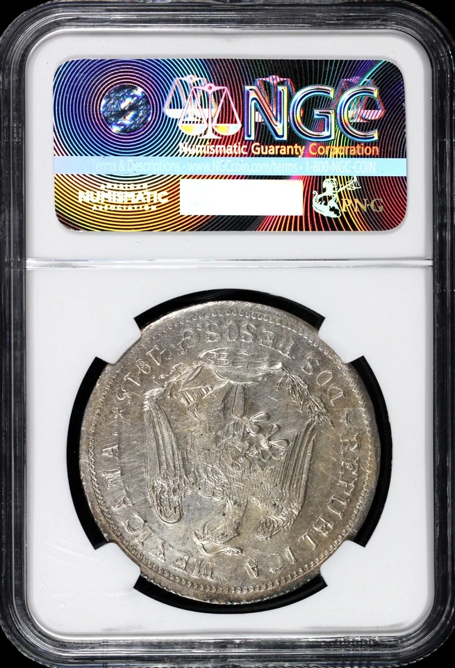 1915 2p Revolutionary Mexico Guerrero/Campo Morado 2 Pesos NGC AU Details Hairli - Image 4 of 4