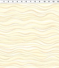 BASIC WAVE Silver Metallic Cream Laurel Burch Quilt Fabric By 1/2 yd Y1331-2SM