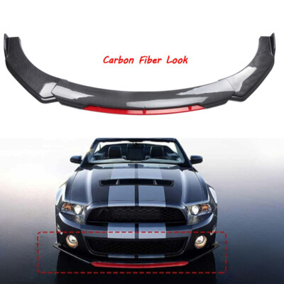 Carbon For Ford Mustang GT Shelby GT500 Front Bumper Lip Chin Spoiler Splitter