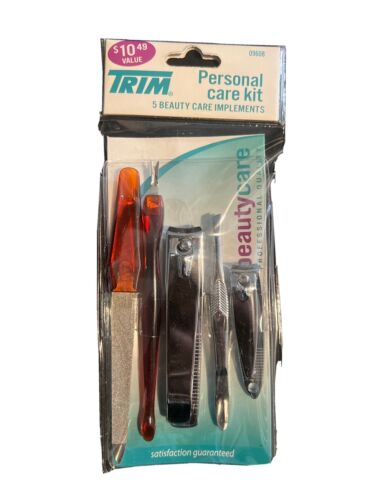Trim Personal Nail Care Kit 5 Beauty Care Implements 09608 Clipper Tweezers Cut.