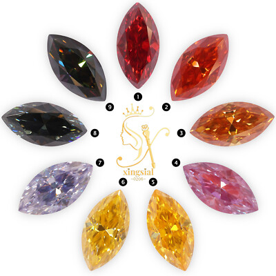 Marquise Shape Moissanite Loose Stone Multicolor Gemstones Fancy Cut For Jewelry