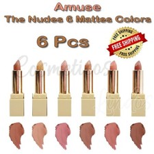 6 Pcs Set Amuse The Nude Matte Lipsticks All 6 Nude Matte Colors Lipsticks